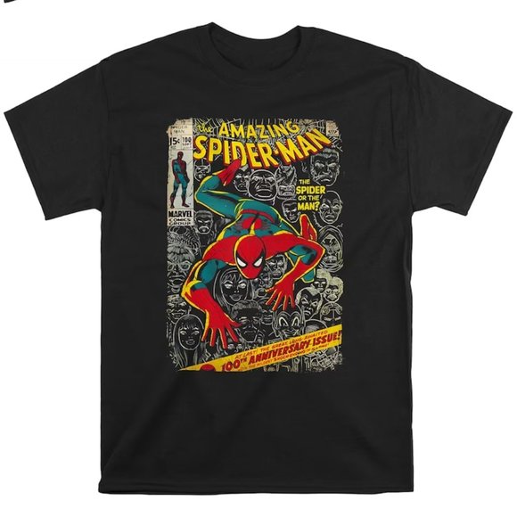 Camiseta De Spider-Man Para Hombre Marvel - Estampado 'Swinging', Licencia Oficial, Manga Corta, Tallas S A 3XL